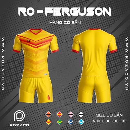 áo bóng đá không logo ro - ferguson màu vàng