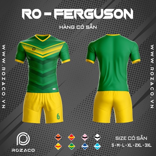 áo bóng đá không logo ro ferguson màu xanh lá
