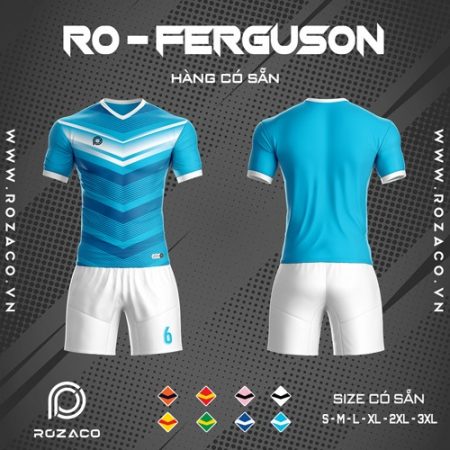 áo bóng đá không logo ro - ferguson màu xanh da trời