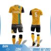 áo bóng đá tự chế HZ 231 màu vàng xịn và đẹp
