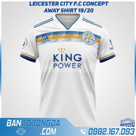 áo bóng đá Leicester CIty tự chế HZ 253 màu trắng