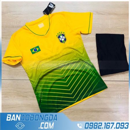Áo bóng đá Brazil 2020 tự chế màu vàng đẹp