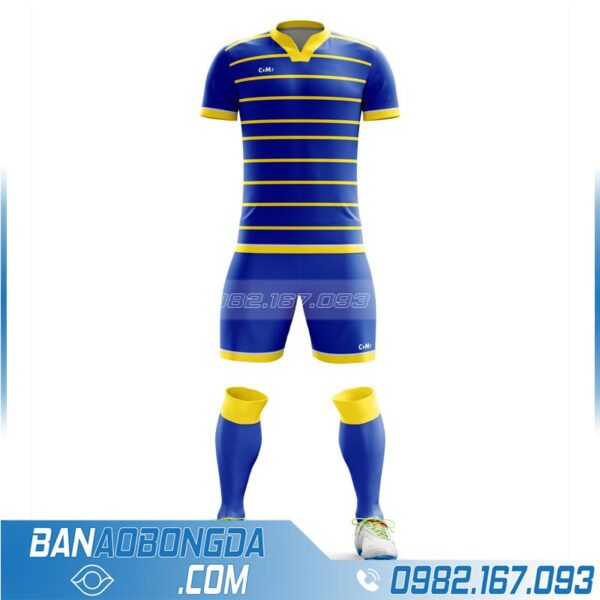 áo bóng đá không logo tự thiết kế màu xanh dương
