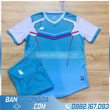 áo bóng đá không logo vải Thái lan HZ LM10 màu xanh lơ