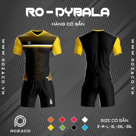 áo bóng đá không logo 2020 Dybala màu đen