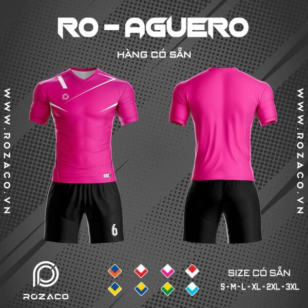 áo bóng đá không logo màu hồng giá rẻ aguero