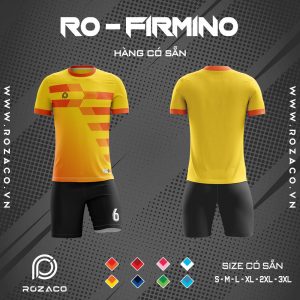 quần áo bóng đá không logo màu vàng Firmino