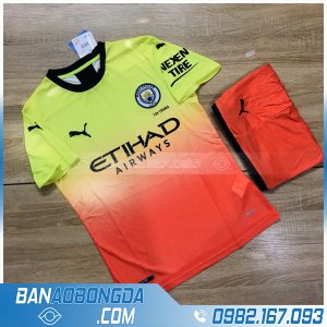 áo bóng đá Man City cao cấp màu cam - xanh chuối