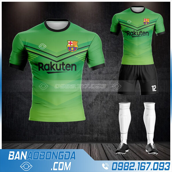 áo bóng đá Barcelona chế màu xanh lá đẹp