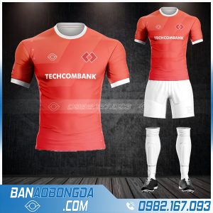 áo đá bóng ngân hàng Techcombank màu đỏ