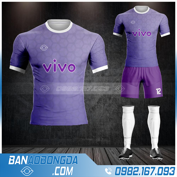 Áo bóng đá công ty Vivo màu tím HZ 644