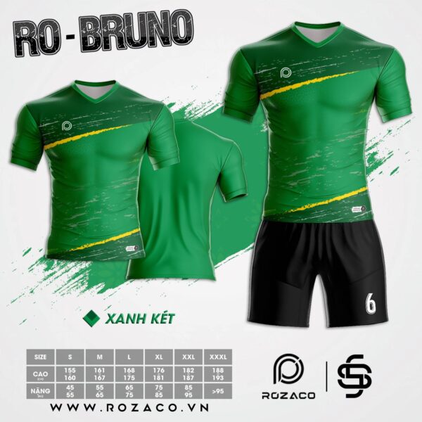 Áo bóng đá không logo cao cấp Bruno màu xanh lá HZ 732