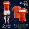 Áo bóng đá không logo tự thiết kế màu cam HZ 733