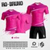 áo bóng đá không logo cao cấp Bruno màu hồng