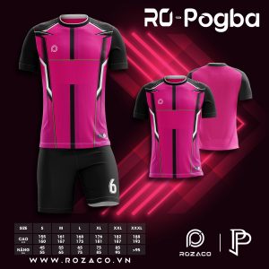 Áo bóng đá không logo màu hồng Pogba