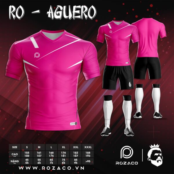 Áo bóng đá không logo thiết kế màu hồng