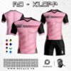 Bộ quần áo bóng đá không logo màu hồng đẹp