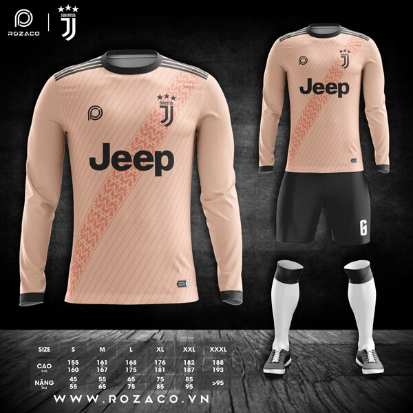 áo clb Juventus dài tay màu cam nhạt