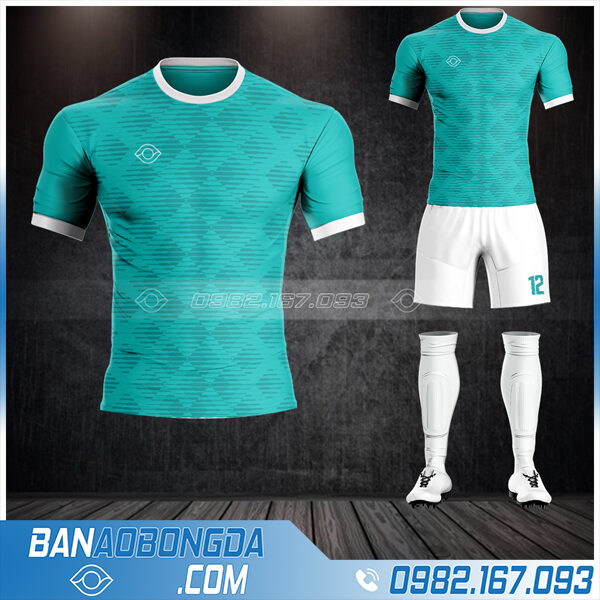 Quần áo bóng đá không logo cao cấp HZ13 màu xanh