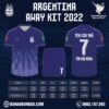Nét đẹp áo Argentina sân khách World Cup 2022 được lấy gam Gam màu tím được chọn làm gam màu chính của chiếc áo. Đem lại một sự trẻ trung và năng động khi khoác lên mình.
