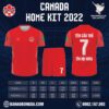 Mẫu áo đội tuyển Canada World Cup Sân Nhà 2022