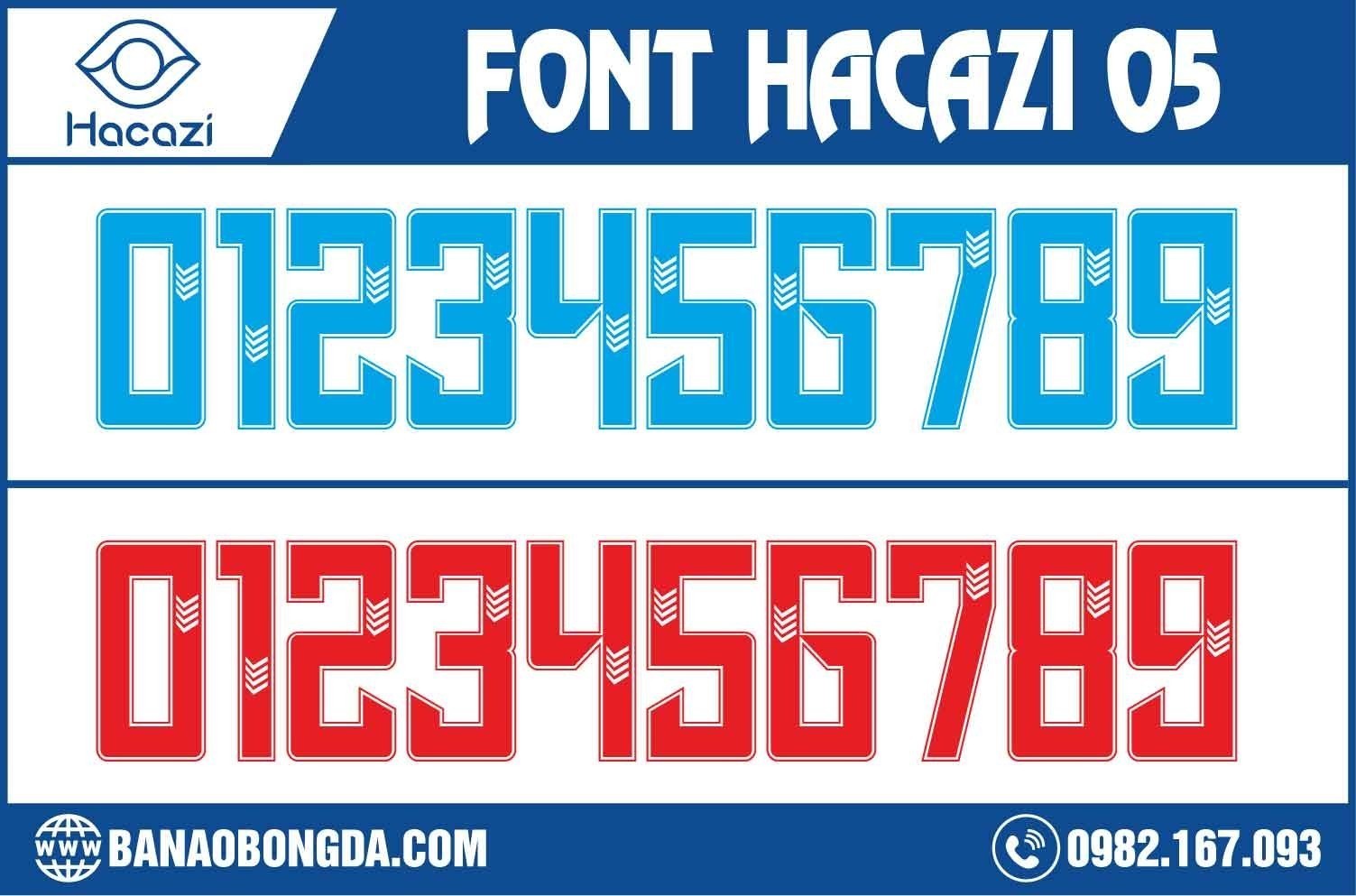 Bạn đã sẵn sàng sở hữu ngay bộ font số áo bóng đá 05 độc quyền chỉ có tại Shop Hacazi Sport này chưa? Đặc biệt đây chính là thiết kế phù hợp với những ai yêu thích sự đơn giản nhưng không hề đơn điệu. Màu đỏ và xanh ya bạn chọn màu sắc nào nhỉ?  