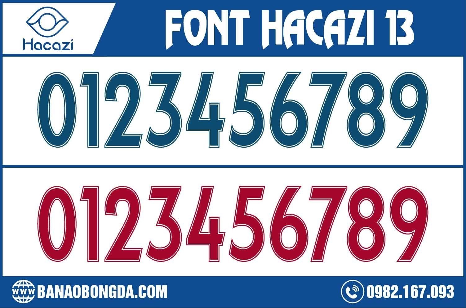  Tiếp tục là những mẫu font phong cách được cải tiến liên tục nằm trong bộ sưu tập mới. Font số áo bóng đá 12 là đứa con tinh thần được Shop Hacazi Sport chúng tôi nâng niu và lựa chọn giới thiệu đến mọi người. 