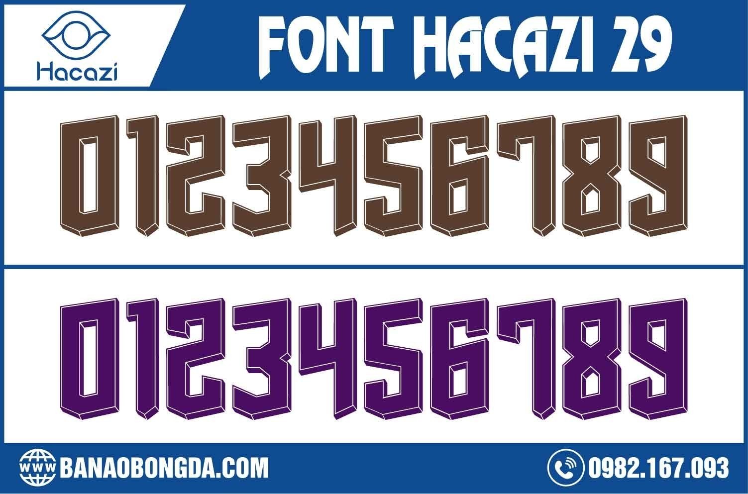  Nếu bạn đang muốn tìm cho mình một mẫu áo bóng đá mới bằng bộ font số đặc biệt. Vậy thì đừng quên tham khảo bộ font số áo bóng đá 29 nằm trong bộ sưu tập mới nhất này của Shop Hacazi Sport chúng tôi nhé. 
