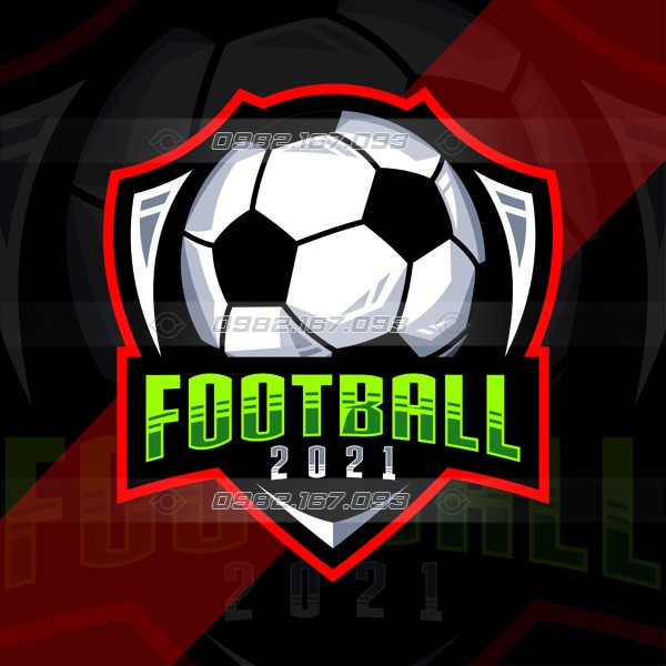Logo áo bóng đá đẹp nhất 2023 đơn giản với trái bóng tròn cùng hình khiên vành bao đỏ, ấn tượng và mới lạ