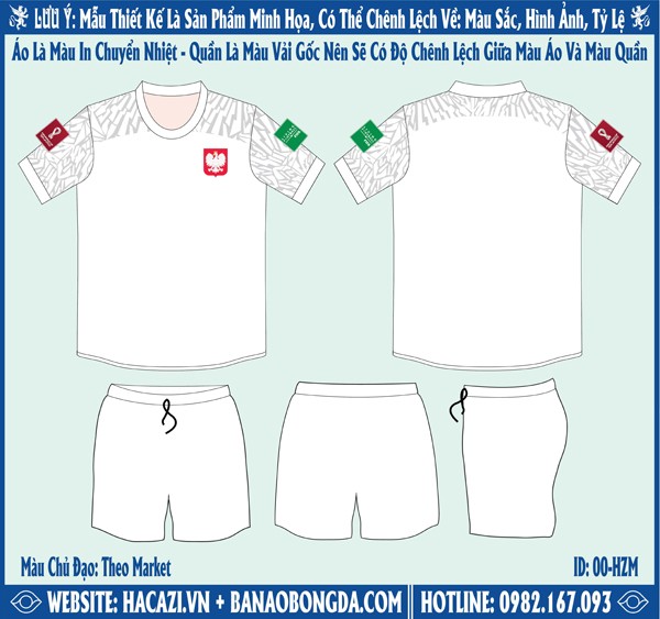 Mẫu market áo đội tuyển Ba Lan sân nhà World Cup 2022 đẹp mắt và ấn tượng được sản xuất trực tiếp từ shop Hacazi Sport. 