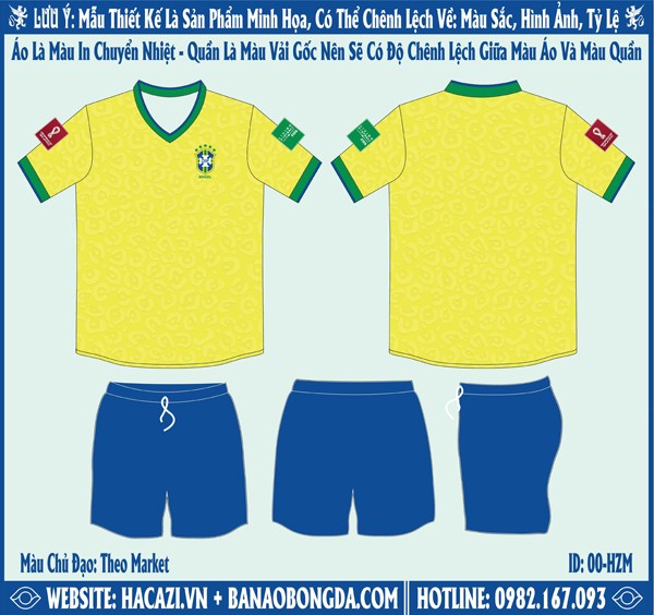 Mẫu ảnh áo đội tuyển Brazil sân nhà World Cup 2022 Market - Mẫu siêu phẩm áo đang trở thành một hiện tượng lạ trong làng áo đấu thể thao World Cup trong nước. Với bản thiết kế lần này, chúng ta sẽ thấy sự xuất hiện của gam màu vàng làm gam màu chính của chiếc áo. Màu sắc này áp dụng cho mặt trước và mặt sau của áo.