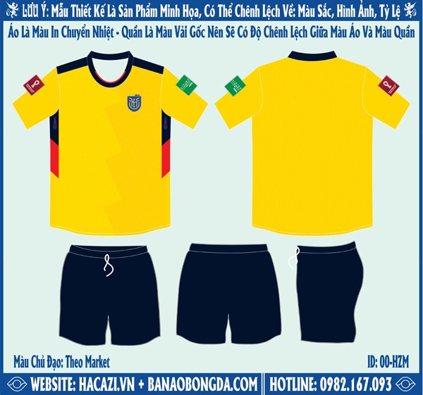 Mẫu market áo đội tuyển Ecuador sân nhà World Cup 2022 độc đáo nhất 