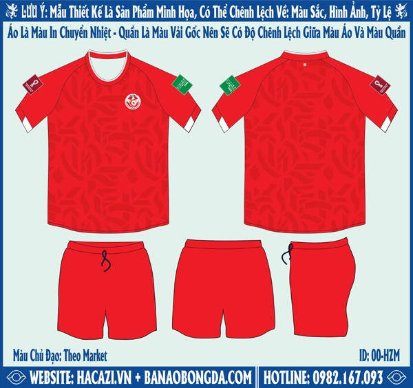  Mẫu market áo đội tuyển Tunisia sân nhà World Cup 2022 được giới thiệu với mọi người nhằm khẳng định được giá trị sản phẩm chân thực nhất với mọi người đang có nhu cầu đặt may áo bóng đá hiện nay. 
