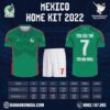 Mẫu Áo Đội Tuyển Mexico Sân Nhà World Cup 2022 Đẹp đã được lấy gam màu xanh két làm gam màu chủ đạop. Đi kèm vào đó là các họa tiết được phối trên trước ngực thân áo trước. Tạo một giao diện hấp dẫn cho người nhìn.
