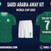 Áo Saudi Arabia Sân Khách World Cup 2022 Hé Lộ Diện Mạo Mới Hấp Dẫn . Mẫu áo được sử dụng gam màu nổi bật làm gam màu chính. Và có họa tiết trìu tượng được bố trí trên toàn thân áo trước và thân áo sau. Mang lại một vẻ của áo đấu đầy sức sống của tuổi trẻ.
