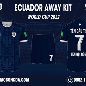 Áo Ecuador Sân Khách World Cup 2022 Phiên Bản Giới Hạn Mới Nhất. Áo được sử dụng gam màu tím than làm gam màu chính cho chiếc áo đấu. Bao gồm cả áo đấu lẫn chiếc quần short đi kèm. Giúp cho bạn sở hữu trọn vẹn niềm yêu thích với màu sắc này. 