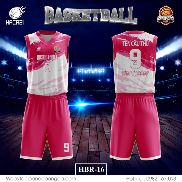Áo bóng rổ màu hồng phối trắng HBR-16 đẹp chính là kiệt tác dành cho các fan đam mê bộ môn bóng rổ. Với thiết kế ấn tượng và tinh tế