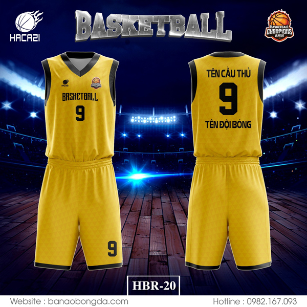 Bạn là người đam mê bộ môn bóng rổ? Vậy trong tủ đồ của bạn đã có những bộ trang phục ưng ý chưa? Shop hacazi Sport giới thiệu bộ áo bóng rổ màu vàng HBR-20 tự thiết kế độc lạ nhất.