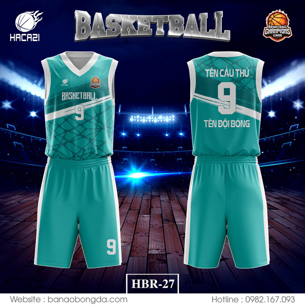 Các fan hâm mộ bóng rổ lại có dịp mãn nhãn với siêu phẩm áo bóng rổ BR-27 màu xanh real thiết kế đẹp tại Hacazi Sport.