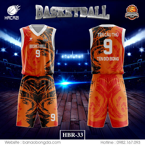 Mẫu áo bóng rổ HBR-33 màu cam