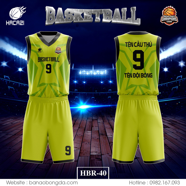 Vậy để có thể cháy hết mình cùng bộ môn bóng rổ mình yêu thích thì mẫu áo bóng rổ BR-40 màu xanh chuối cao cấp tại Hacazi Sport chính là mẫu áo bạn không thể bỏ qua.