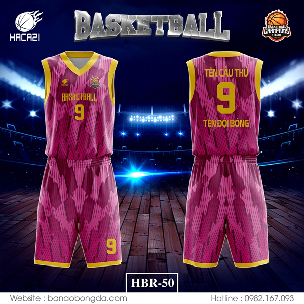 Shop Hacazi Sport giới thiệu bộ áo bóng rổ HBR-50 màu hồng tự thiết kế mới nhất. Với màu sắc đơn giản, nhẹ nhàng nhưng không kém phần trẻ trung và năng động.