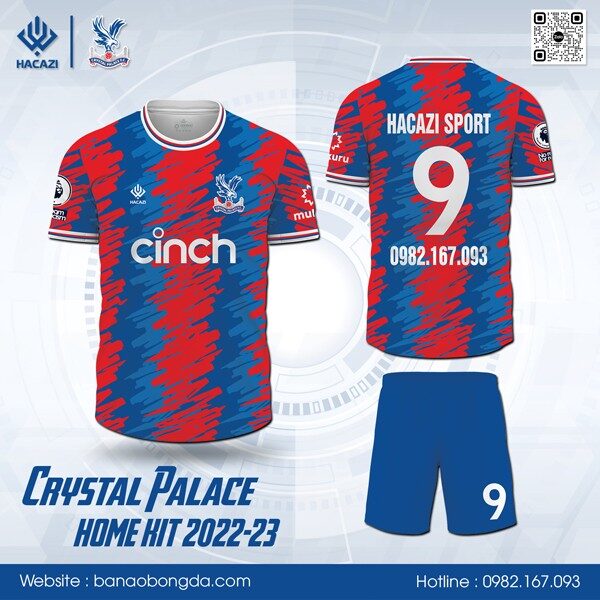 Mẫu áo đá bóng CLB Crystal Palace sân nhà 2022-23
