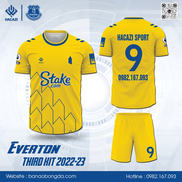 Mẫu áo bóng đá CLB Everton bộ thứ ba 2022-23