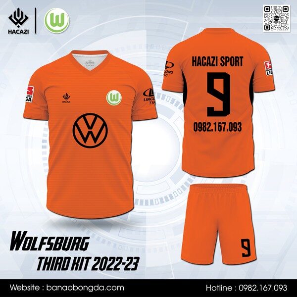 Mẫu áo đá bóng CLB Wolfsburg bộ thứ ba 2022-23