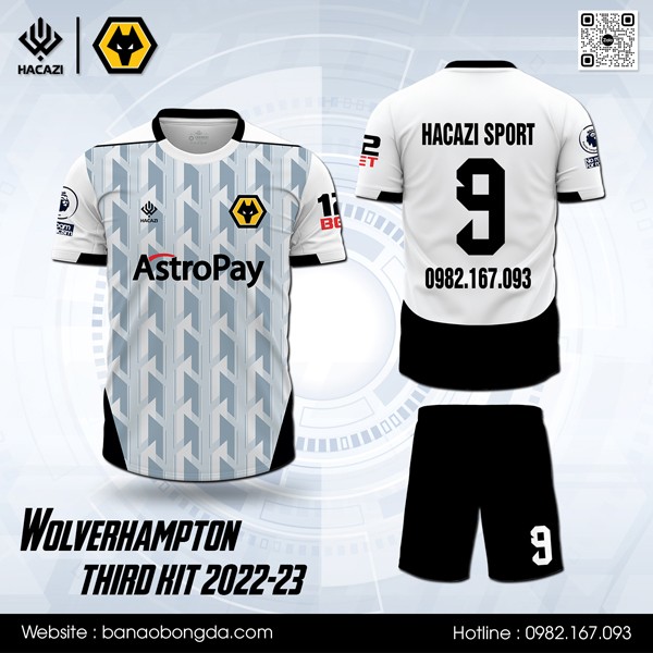 Mẫu áo đấu CLB Wolverhampton bộ thứ ba 2022-23