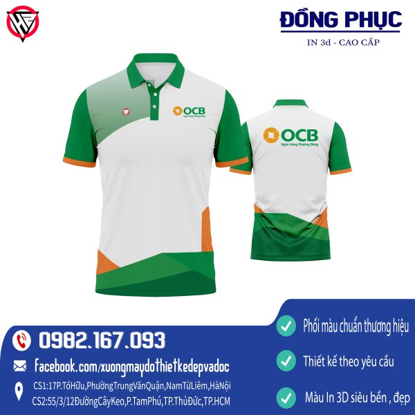 Áo đồng phục Ngân Hàng OCB thiết kế độc đáo tại HacaziSport
