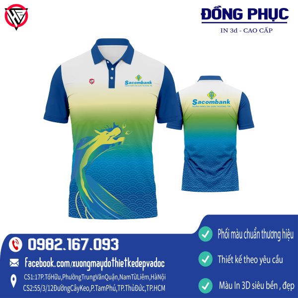 Áo đồng phục Ngân Hàng SacomBank thiết kế độc đáo tại HacaziSport